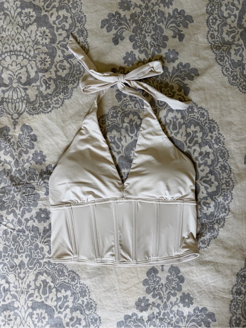Gilly Hicks Ivory Halter Corset Crop Top